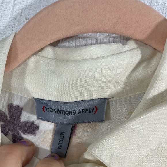 ANTHROPOLOGIE CONDITIONS APPLY BLOOMING LONG SLEEVE COLLARED BLOUSE (a133) - Picture 4 of 16